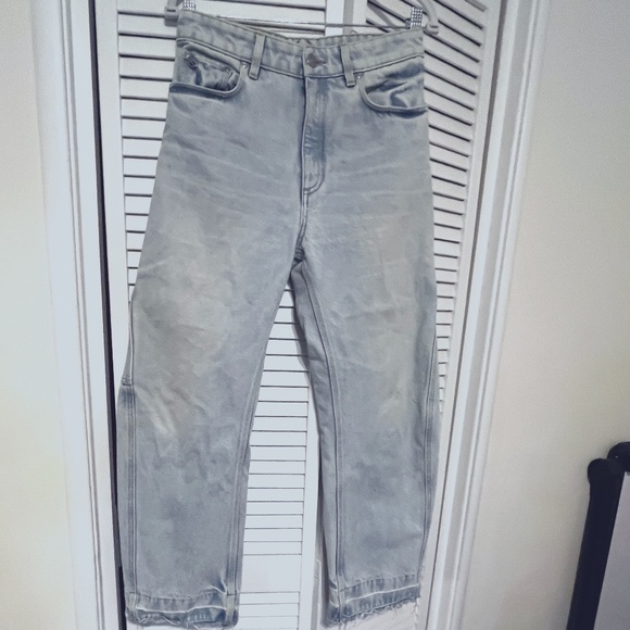 STELLA MCCARTNEY Blue Banana Wide-Leg Mid-Rise Jeans - Picture 1 of 10